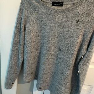 Women's Soft Stylish Sweater Heather Gray with small Gold Stars